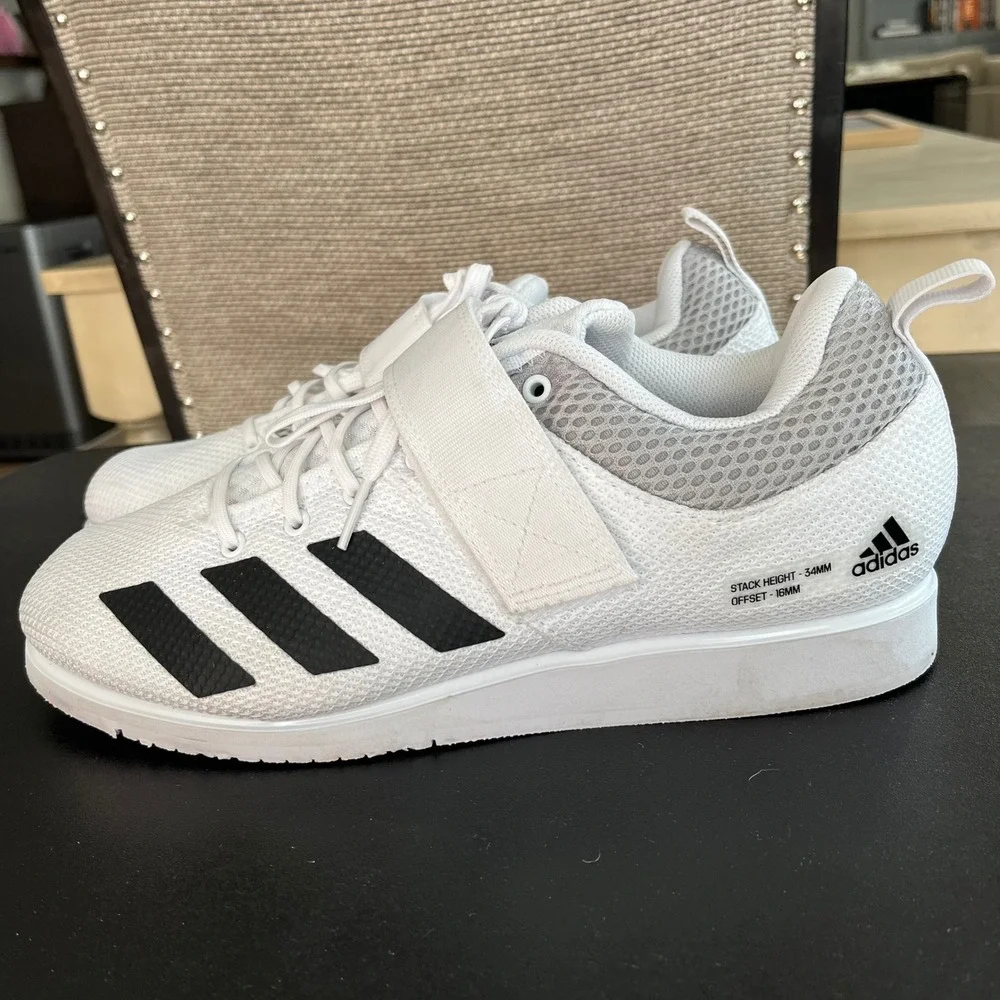 Adidas Powerlift Mens‎ Weightlifting Shoes White Black Size 9.5